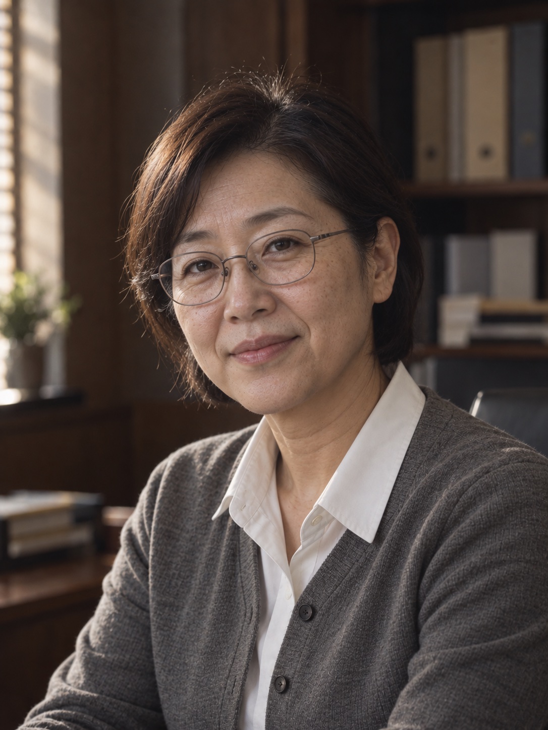 사무실에서 찍은 직원의 상반신 사진